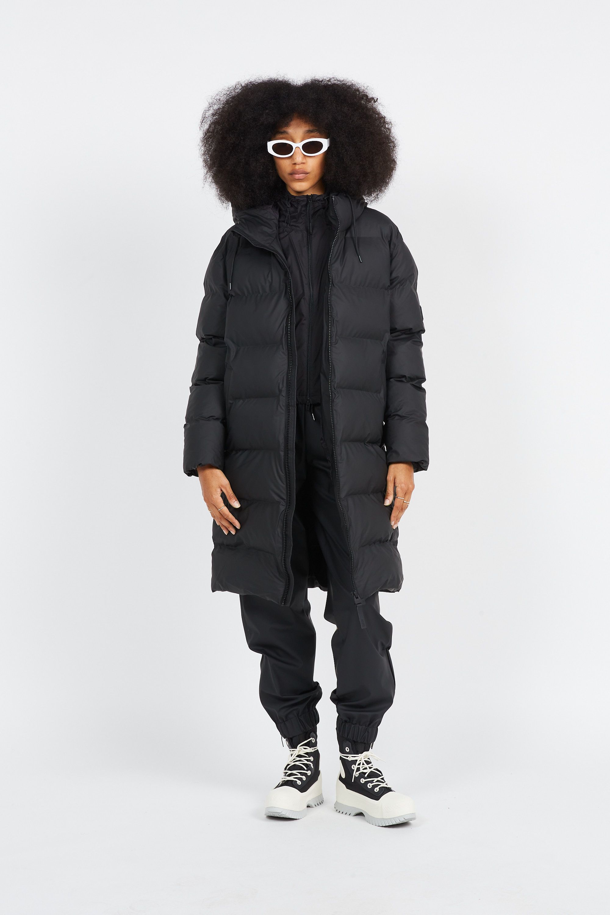 RAINS doudoune Alta Long Puffer Jacket W3T4 Noir