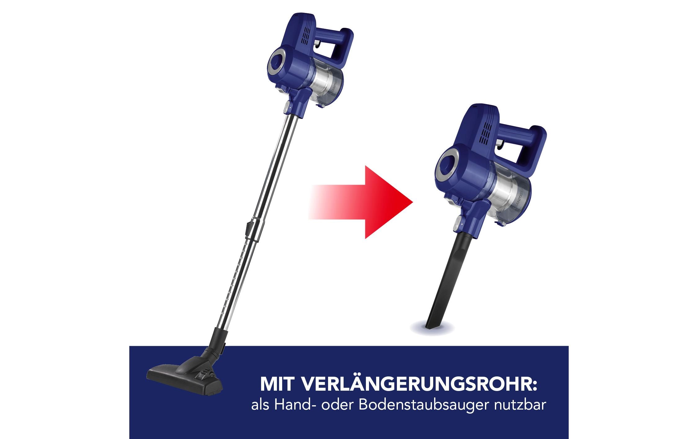 Akku-Hand- und Stielsauger Blau/SilberKabelloser Hand- und Bodenstaubsauger