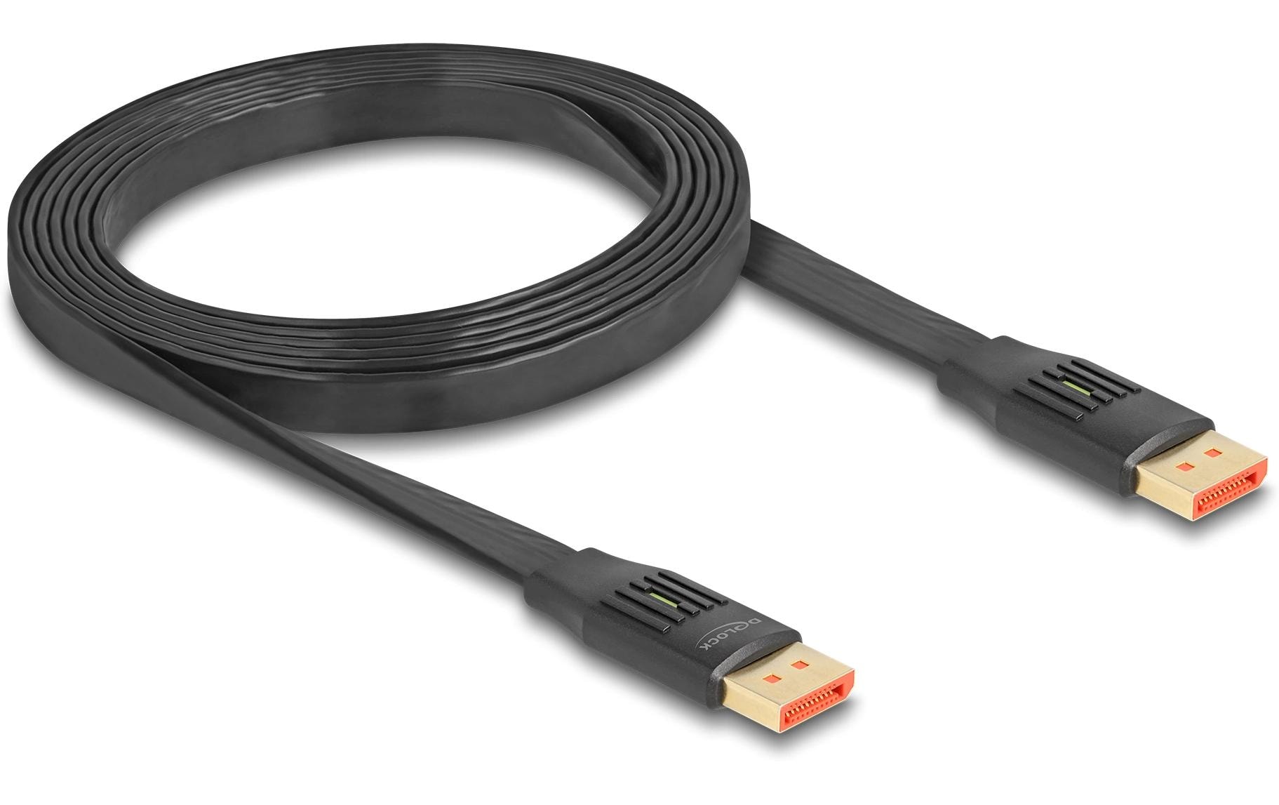 Kabel 8K 60 Hz Flat DisplayPort - DisplayPort, 2 mDelock DisplayPort Flachbandkabel 8K 60 Hz 2 m