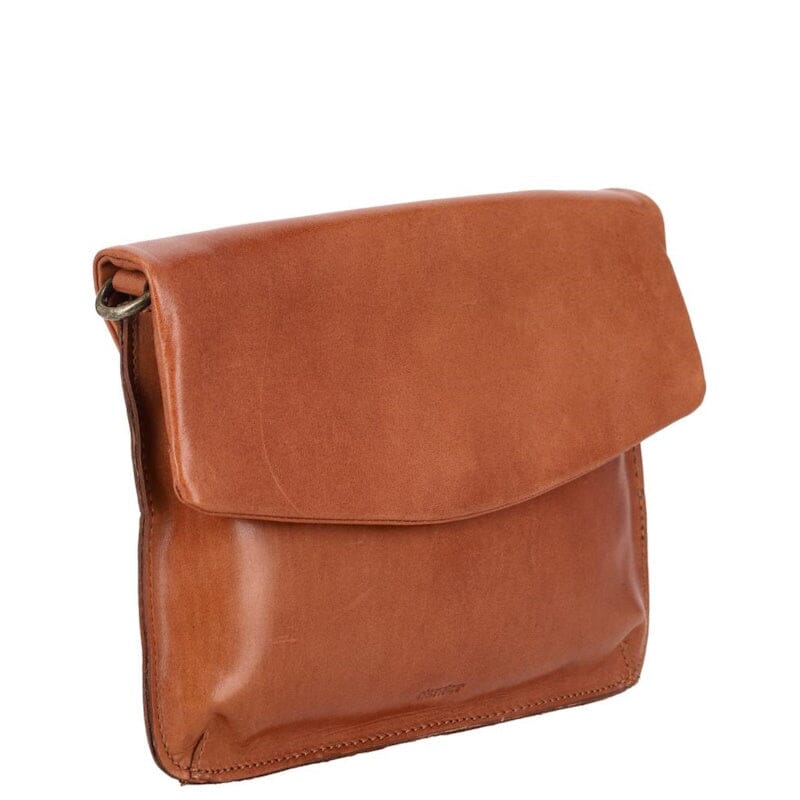 DSTRCT Alba Crossbody Flap Bag Cognac