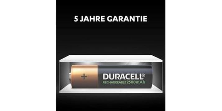 Duracell Akku Rechargeable NiMH AA 2500 mAh, 4 Stück Typ AA, 4 Stück