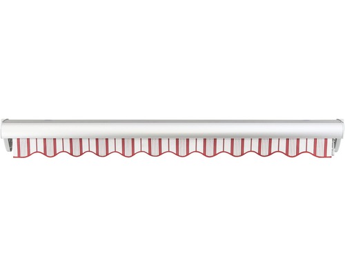 SOLUNA Semi-Cassette Zonnescherm Classic 2.5x1.5 Stoffen Dessin 7838 Frame E6EV1 Zilver Geanodiseerd Aandrijving rechts incl. motor, wandschakelaar