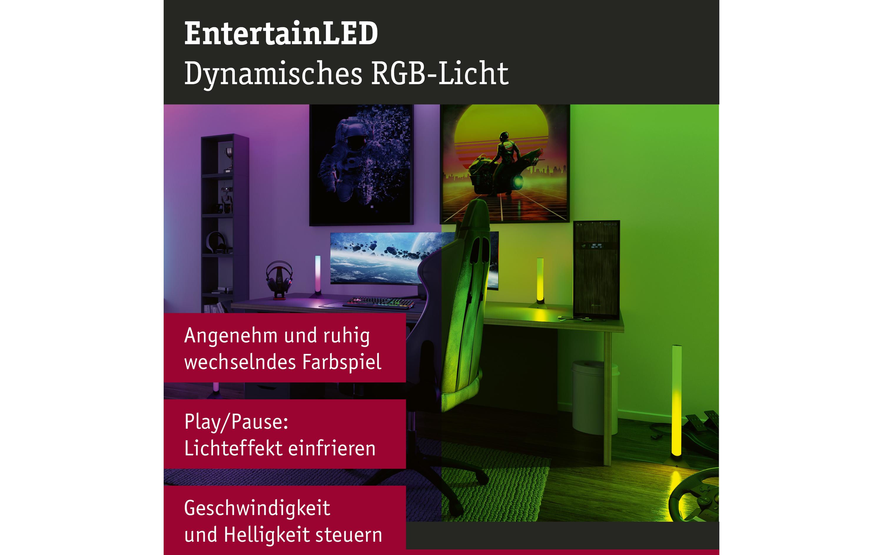 EntertainLED Lightbar Dynamic RGB, 30 cm, Schwarz, 2er SetLED-Lichtleiste