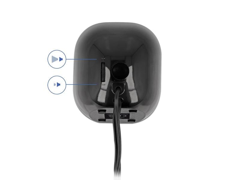 Delock PC-Lautsprecher Mini Stereo 3.5 mm Klinke, USB-Strom Delock Mini Stereo PC Lautsprecher mit 3.5 mm Klinkenstecker und USB Stromversorgung