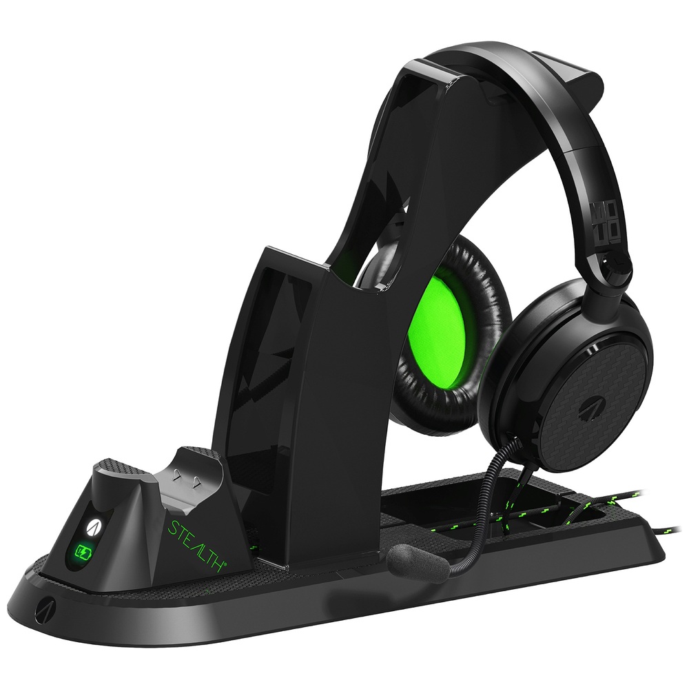 Unauffällige Ladestation, Halterung für Gaming-Headset und Controller für Xbox Series X|S – Schwarz
