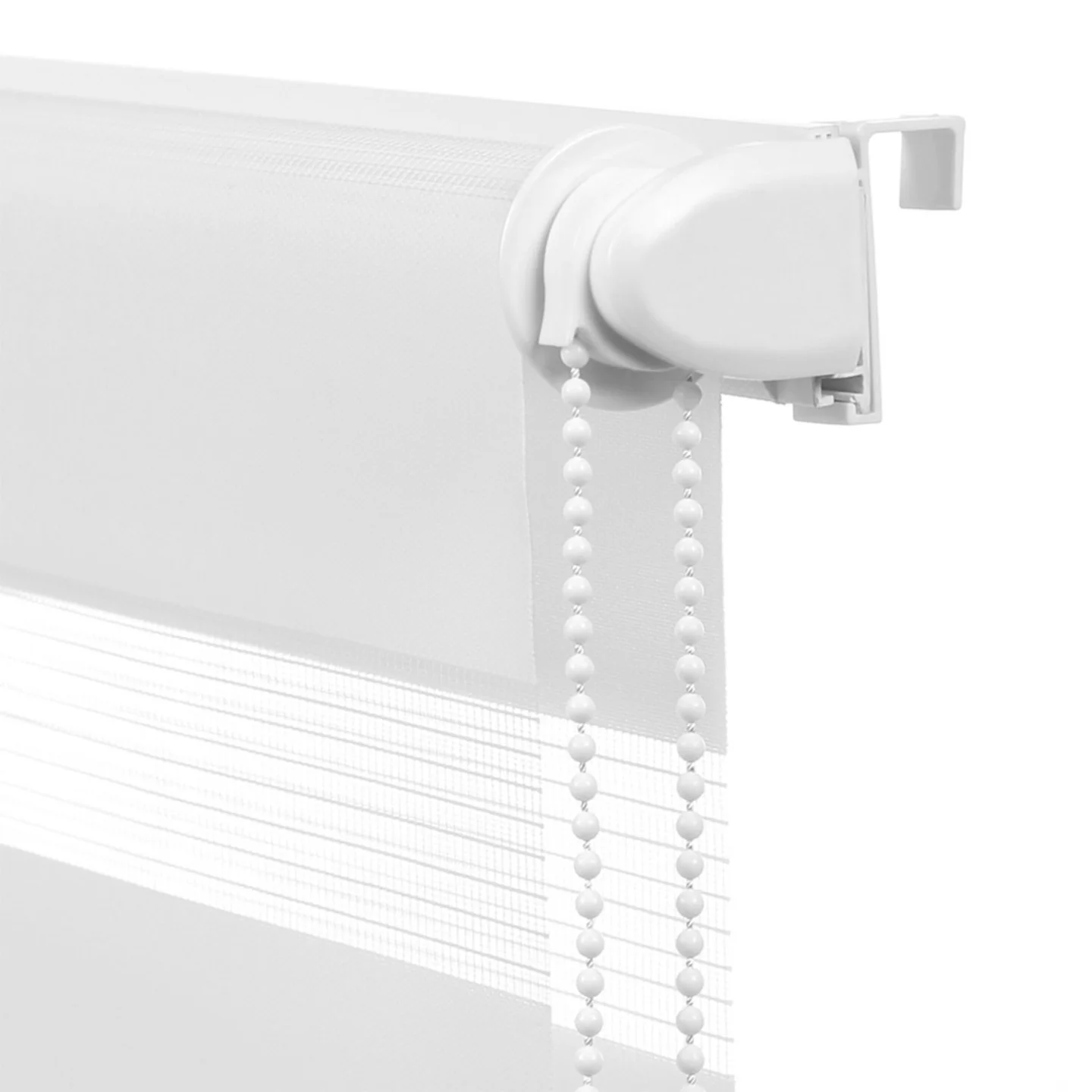 Store enrouleur zébré jour nuit 60 x 230 cm blanc