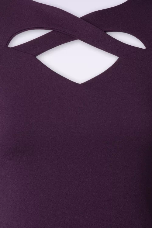 Vintage Chic for Topvintage Leah swing jurk in aubergine