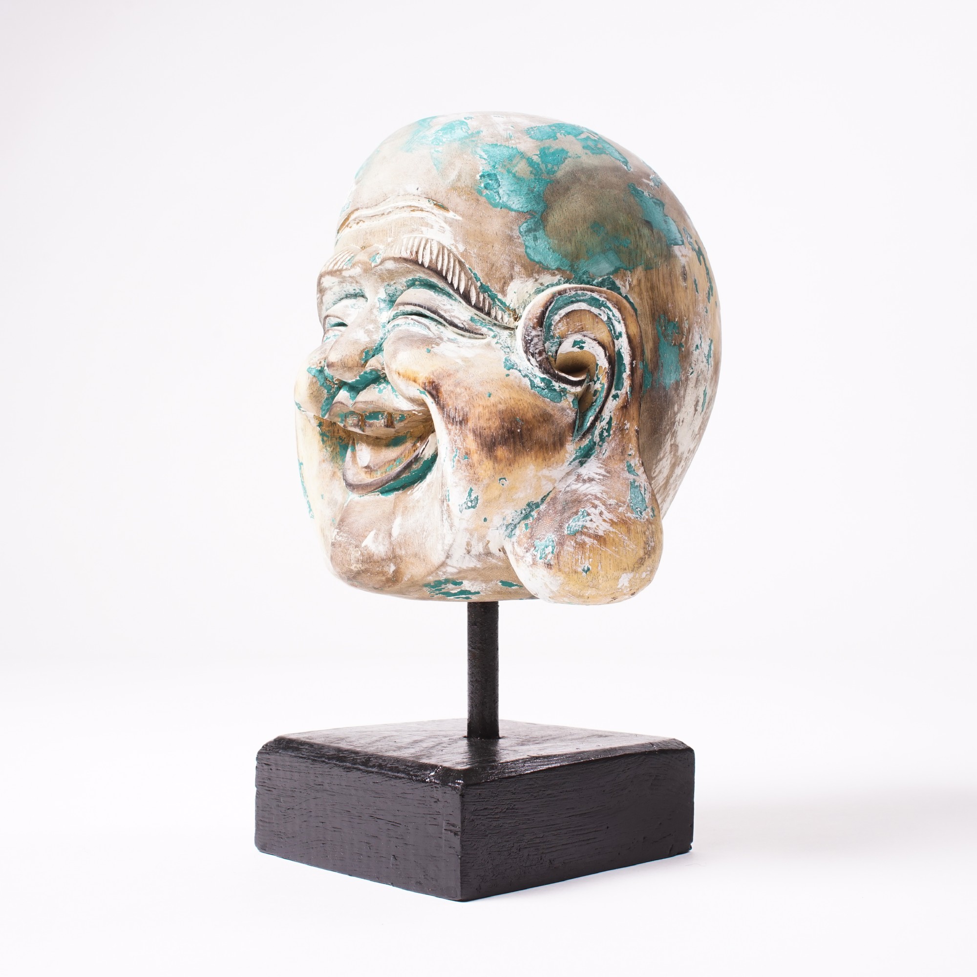 lachender Buddha, groß, natur, T 16 cm, B 15 cm, H 25 cm von fischer's lagerhaus