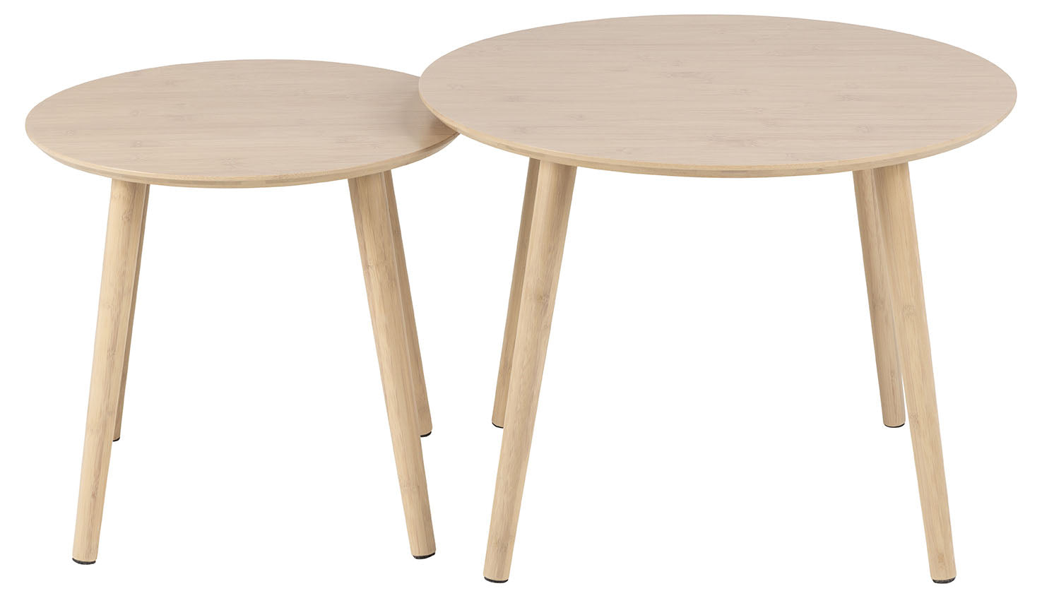 Tjalmo Salontafel - ø60/ø45cm - Bamboe - set van 2