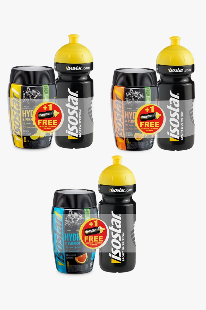 Isostar Hydrate & Perform Getränkepulver + Trinkflasche
