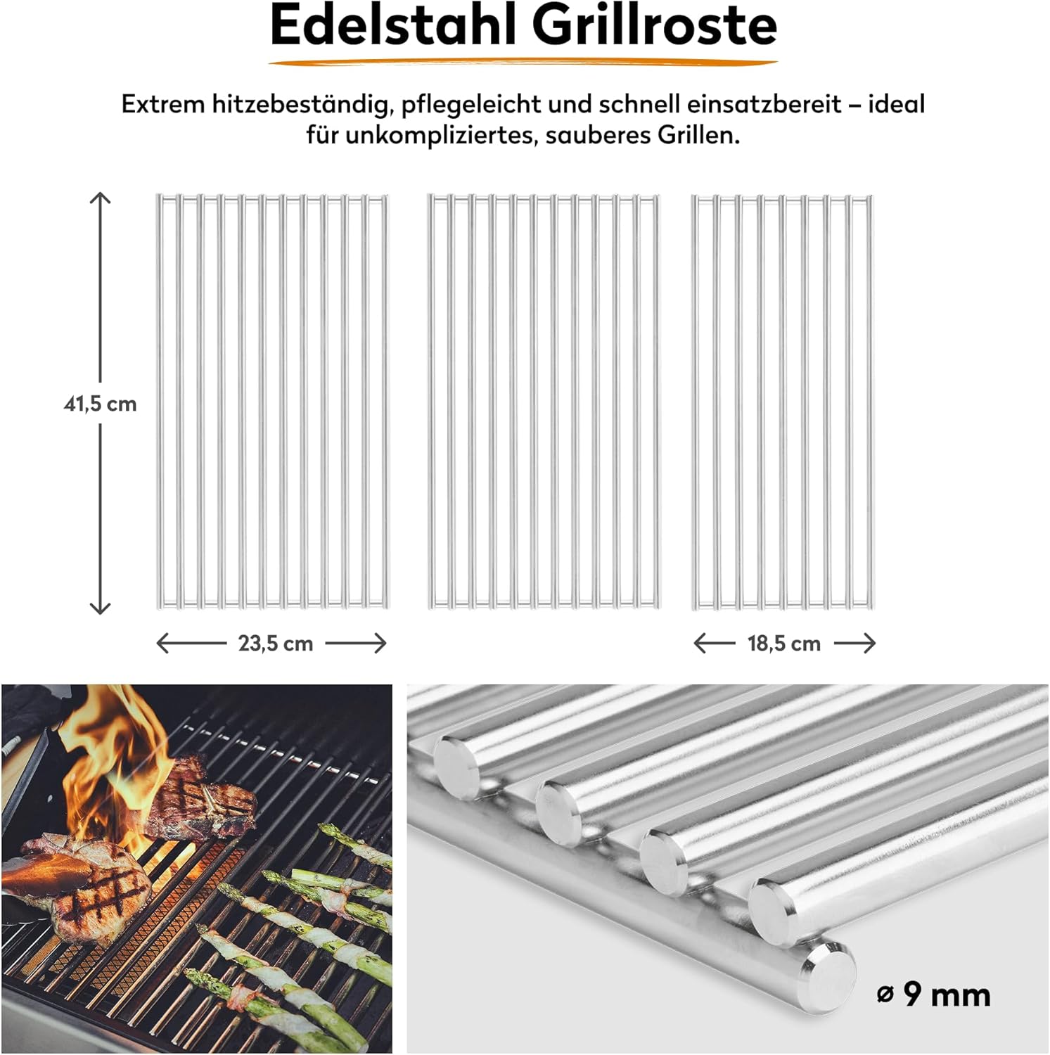 BURNHARD® Gasgrill 3-Brenner inkl. BACKBURNER, 900°C Infrarot-Keramikbrenner, Seitenkochfeld, Edelstahl-Grillrost, Grillabdeckung, Edelstahl-Grillwagen, klappbare Seitentische – FRED Deluxe