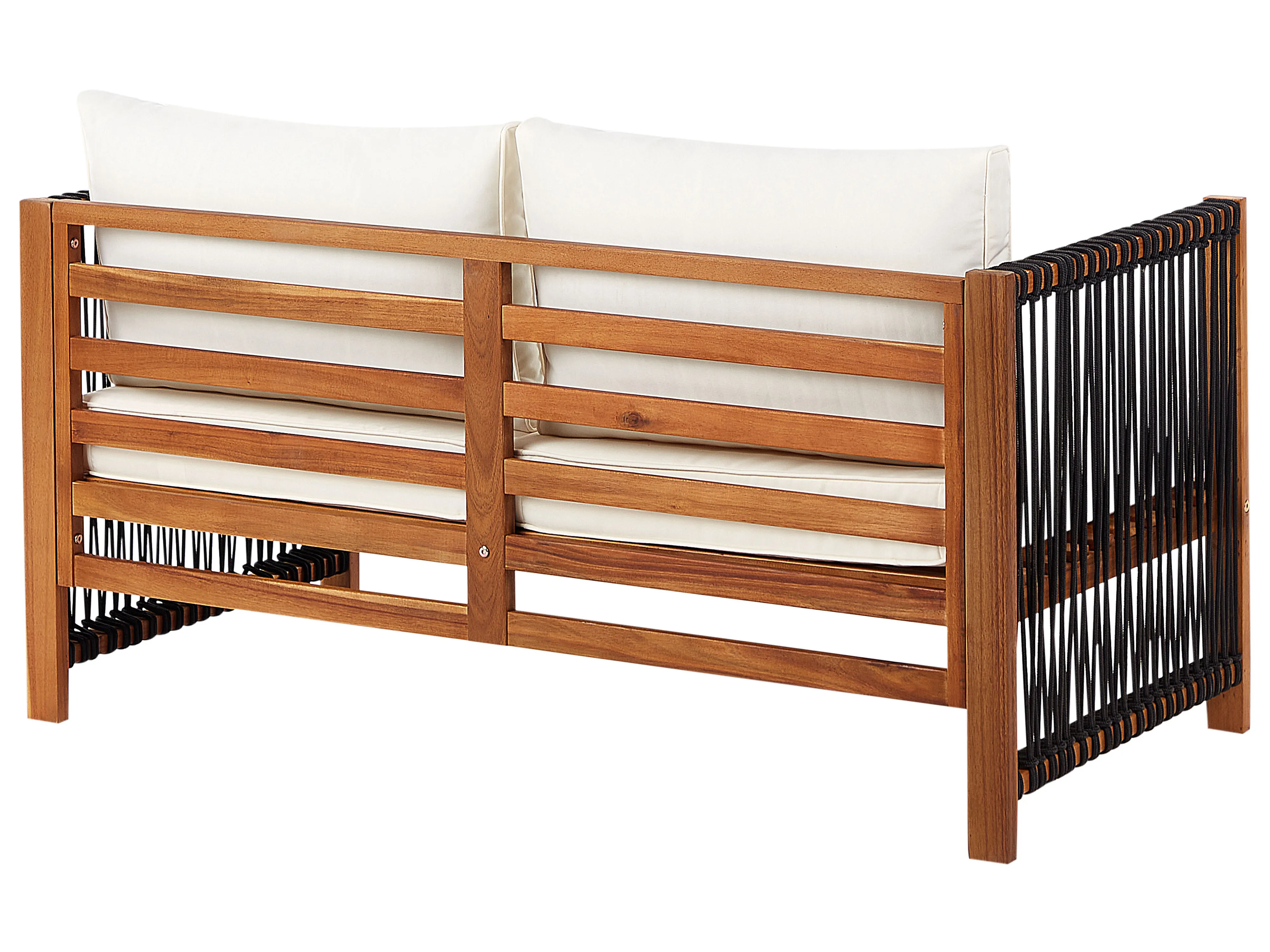 Loungeset met tafel 4-zits ANTRIA Acaciahout Zwart