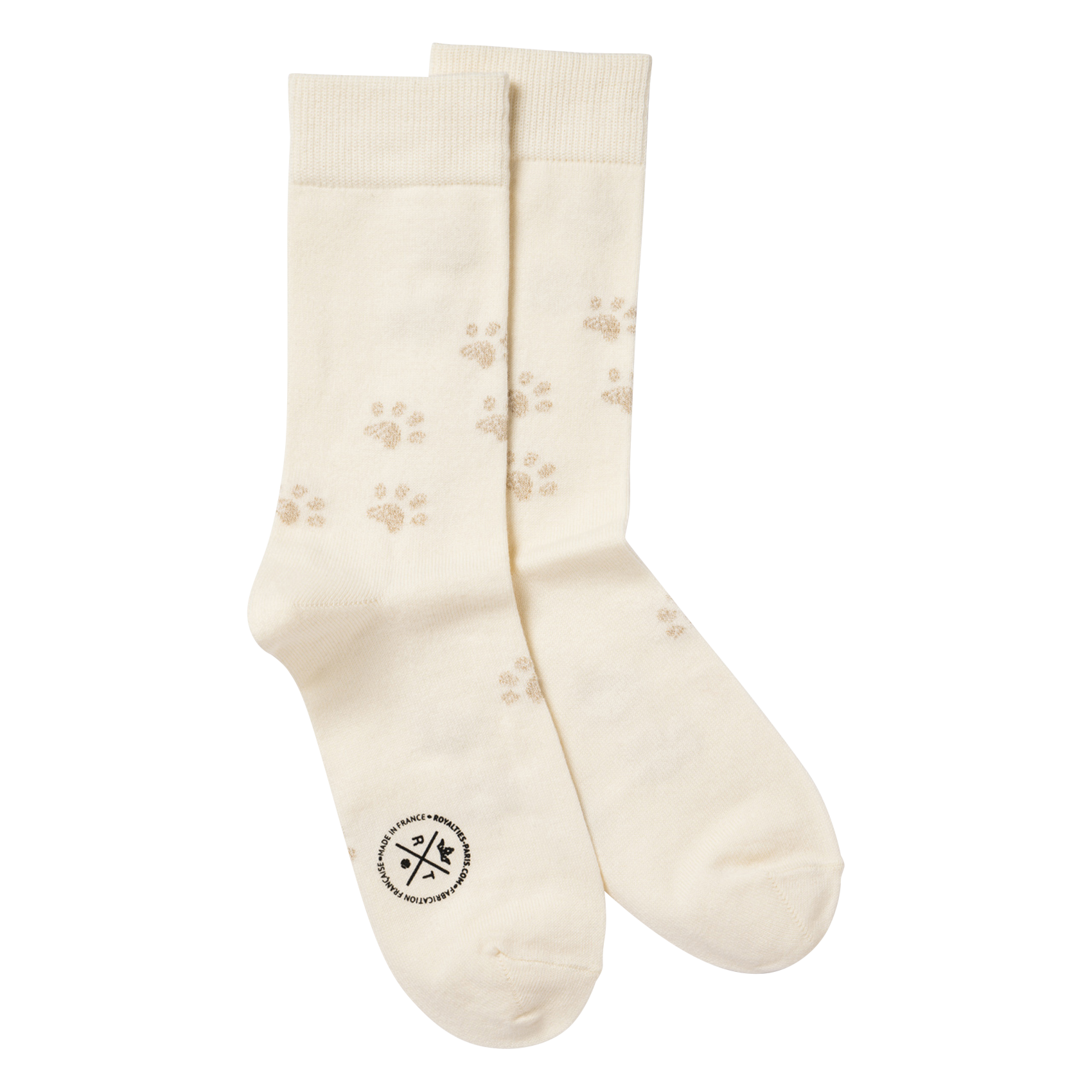 POMPON - Chaussettes imprimées en coton mélangé | Blanc