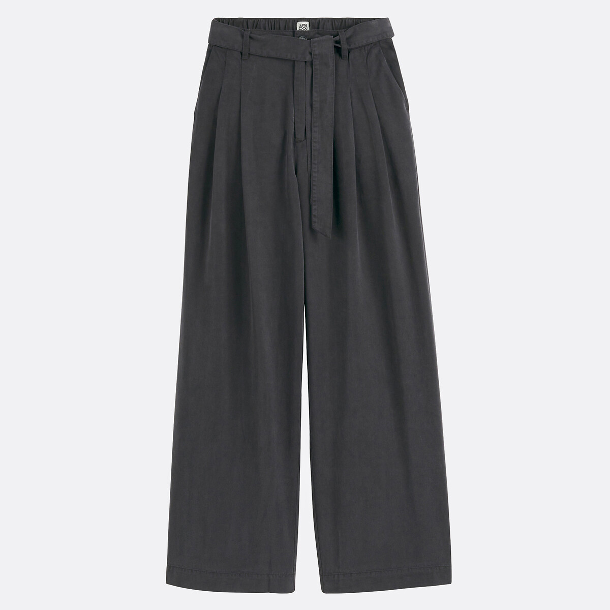 COLEÇÃO LA REDOUTE<br>Calças de pernas largas e cintura alta com cinto para amarrar
