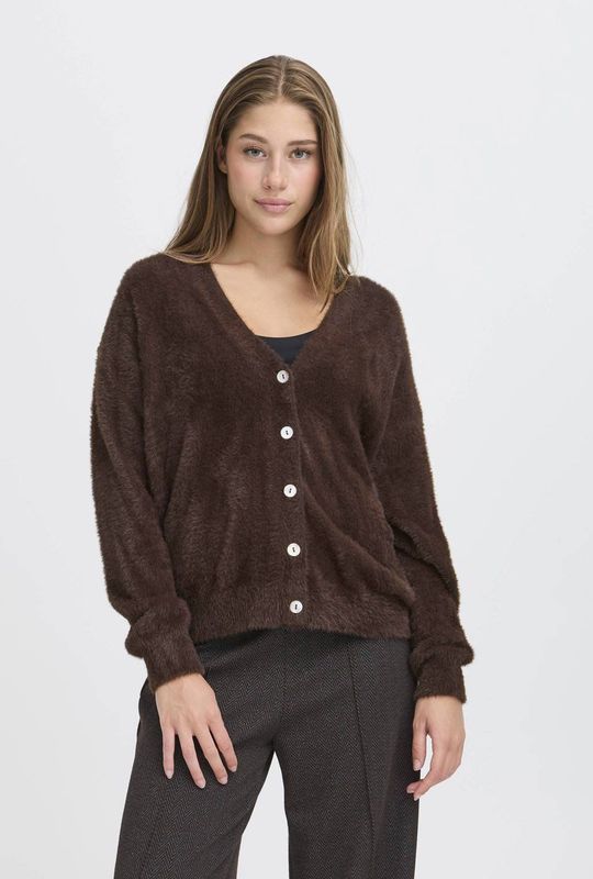 ICHI - IHBRULA - Gebreid Vest - Donkerbruin
