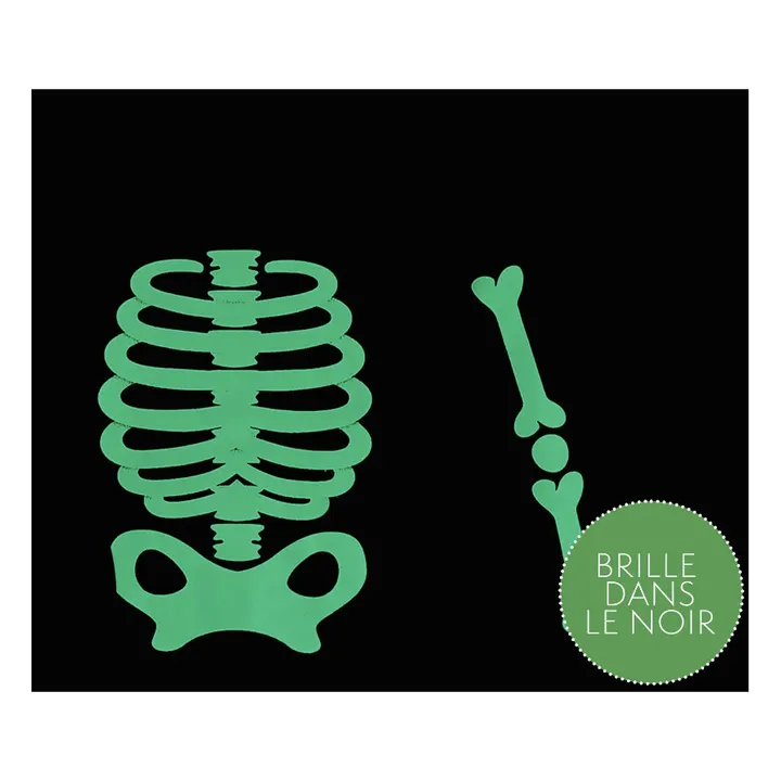 Petit Lem Pyjama Coton Bio Squelette Phosphorescent | Noir