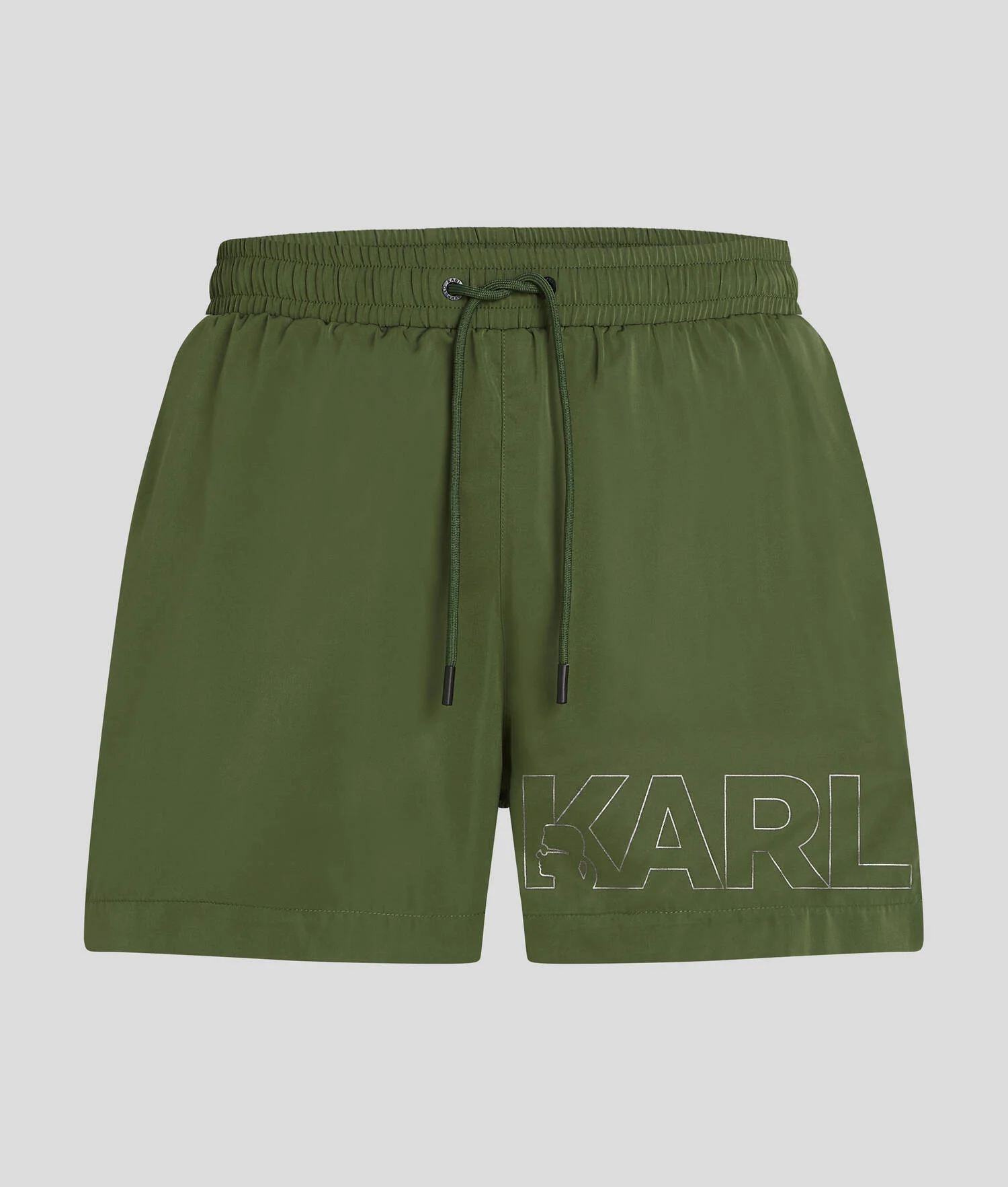SHORT DE BAIN LONG À LOGO KARL MÉTALLISÉ - Cyprès