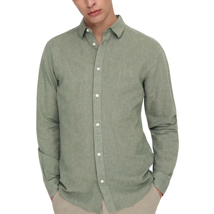 Only & Sons Caiden LS Solid Linen Overhemd Heren