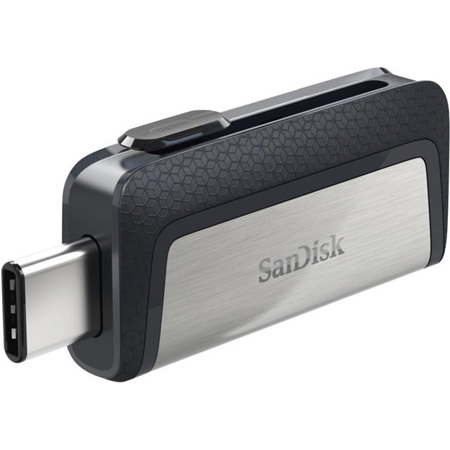 SanDisk 173338 lecteur USB flash 64 Go USB Type-A / USB Type-C Noir, Argent