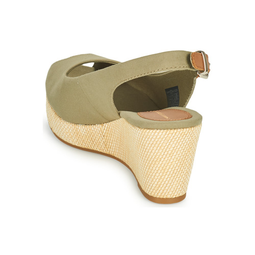 Tommy Hilfiger - ICONIC ELBA SLING BACK WEDGE - Kaki