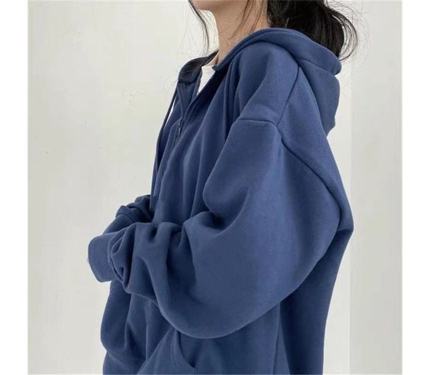 Meatacci - Effen hoodie met halve rits