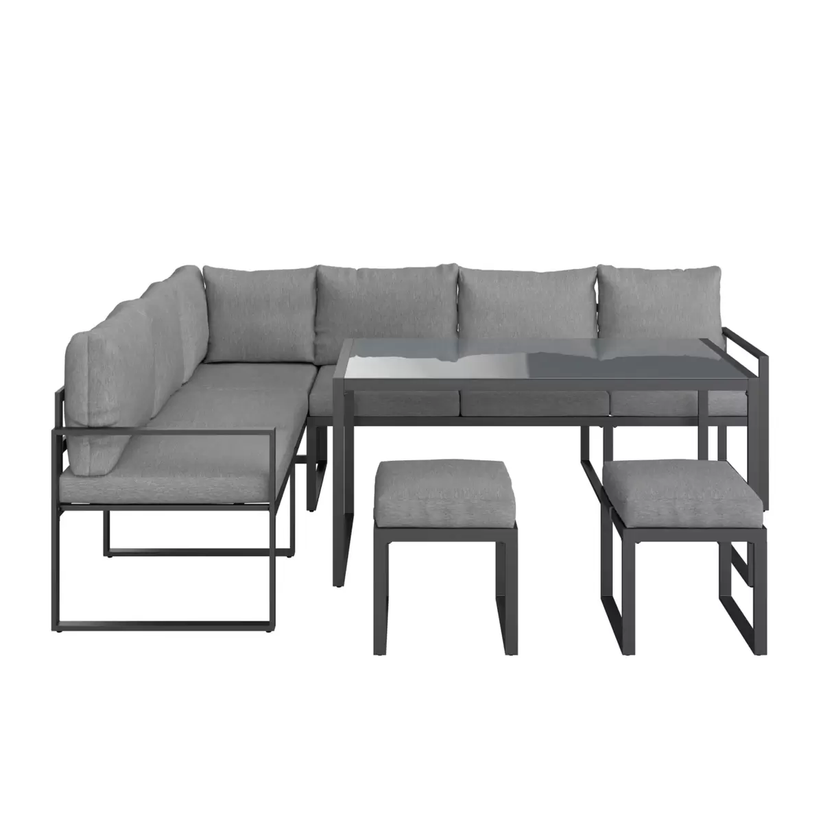 Beldano Loungegarnitur Leon 4-Teilig Links Grau