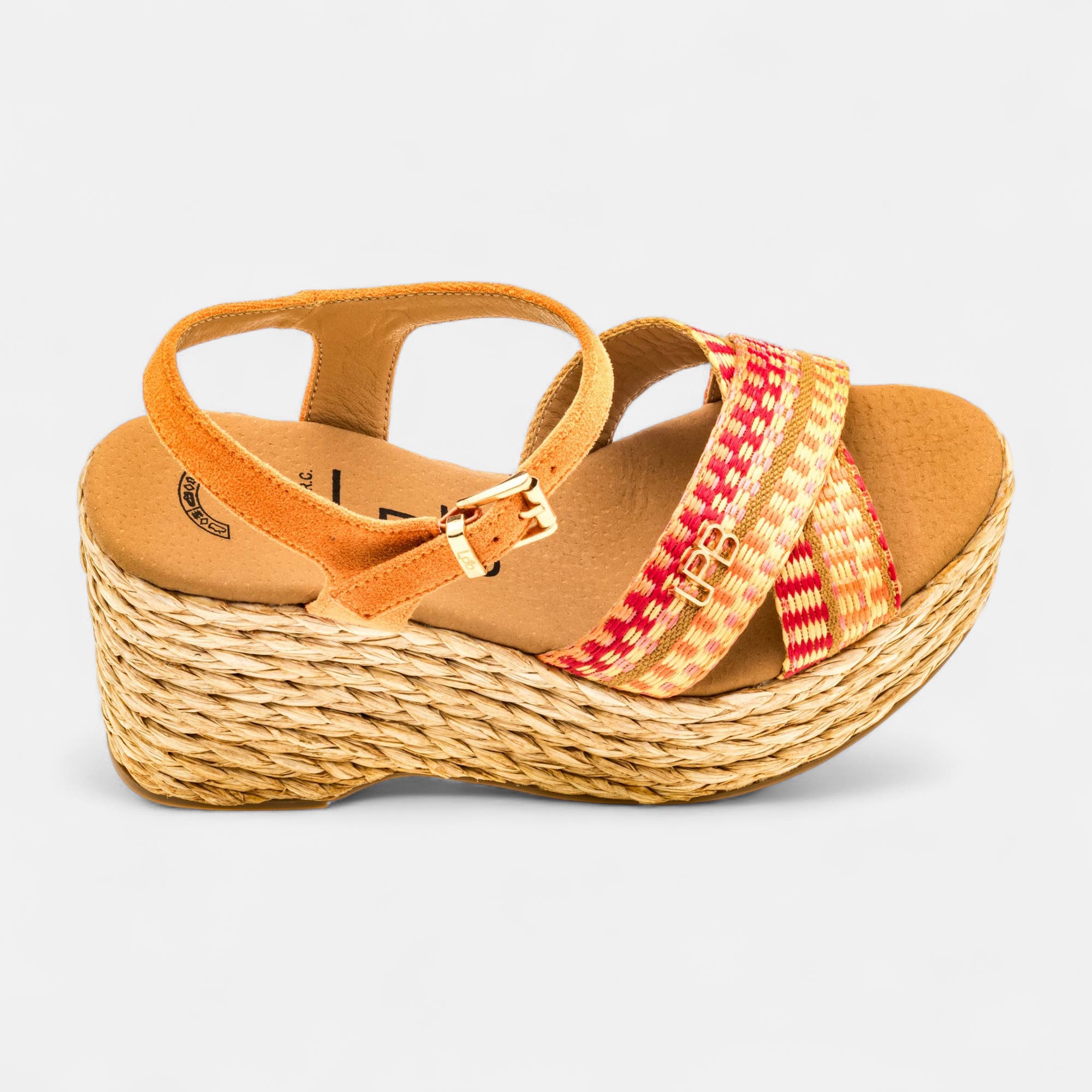 Sandales à talon compensé Femme orange