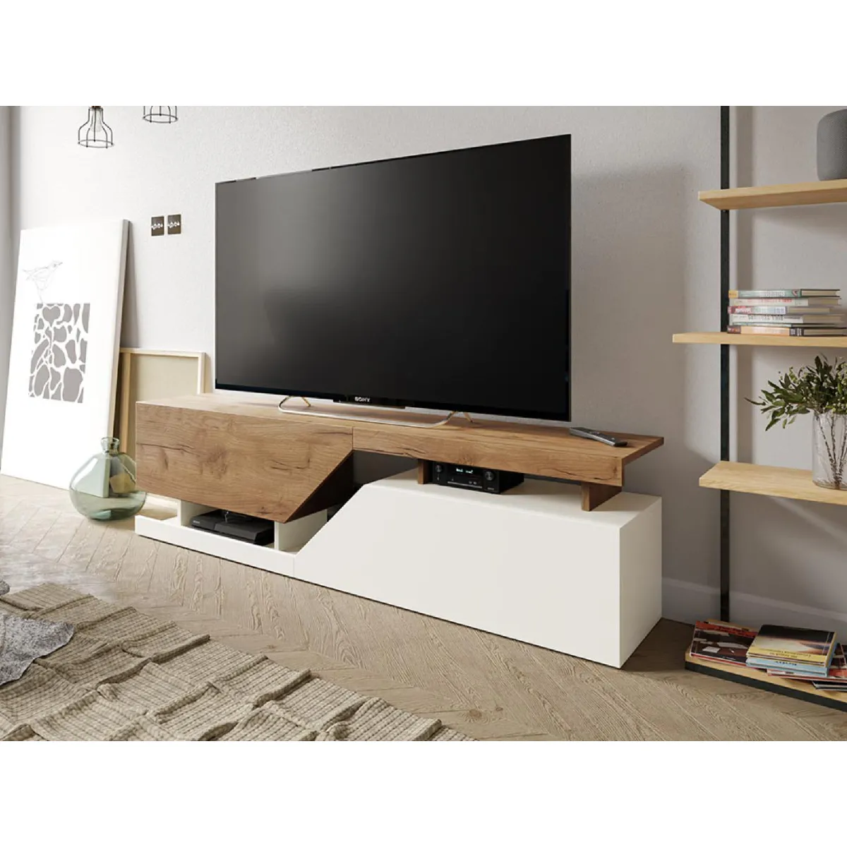 Bestmobilier Pitt Meuble TV 160 cm Industriel