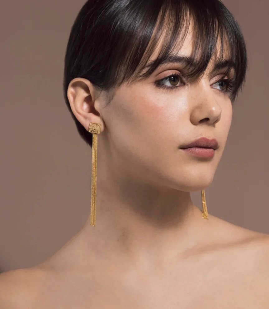 Federica Tosi  Long Daisy øreringe - forgyldt