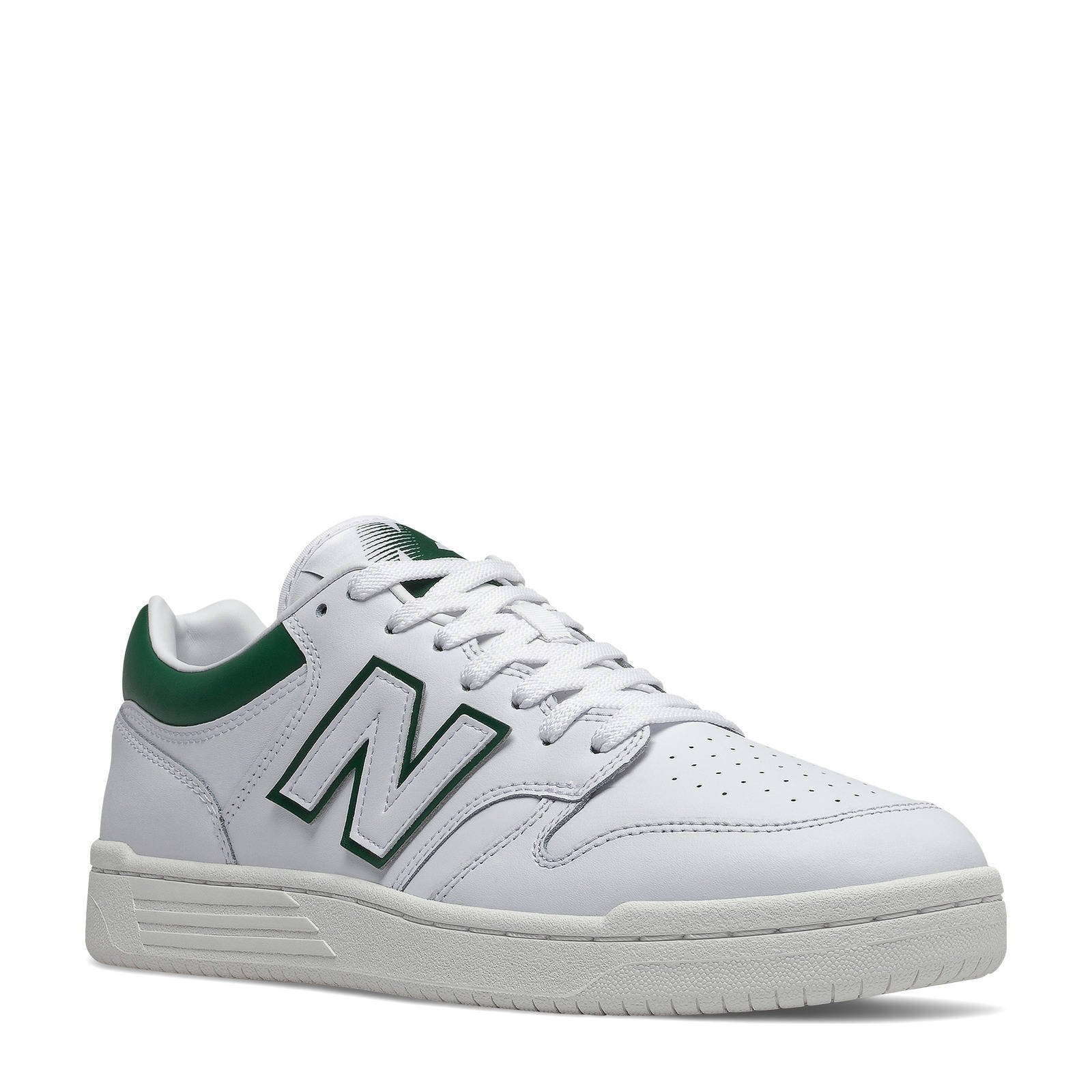 New Balance BB480  leren sneakers wit/groen