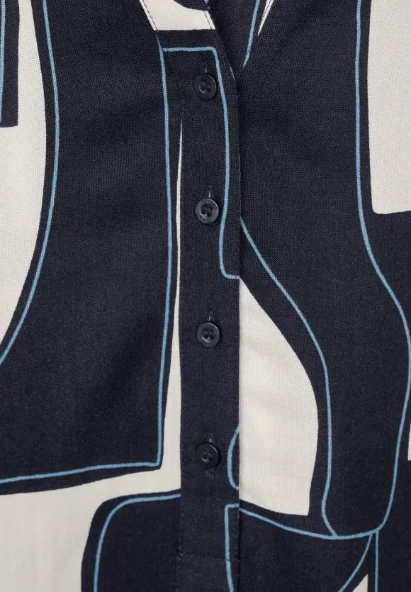 Bluse mit Print - deep blue