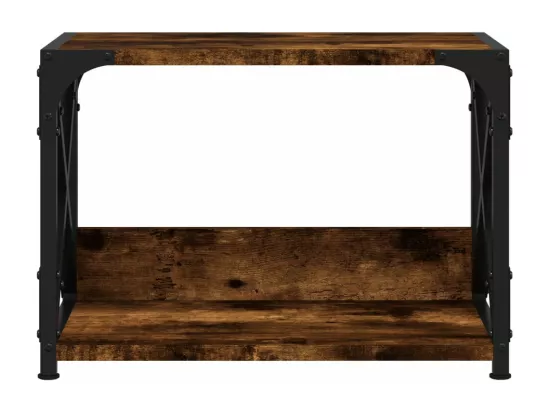 Support d'imprimante à 2 niveaux chêne fumé 44x26x31,5 cm
