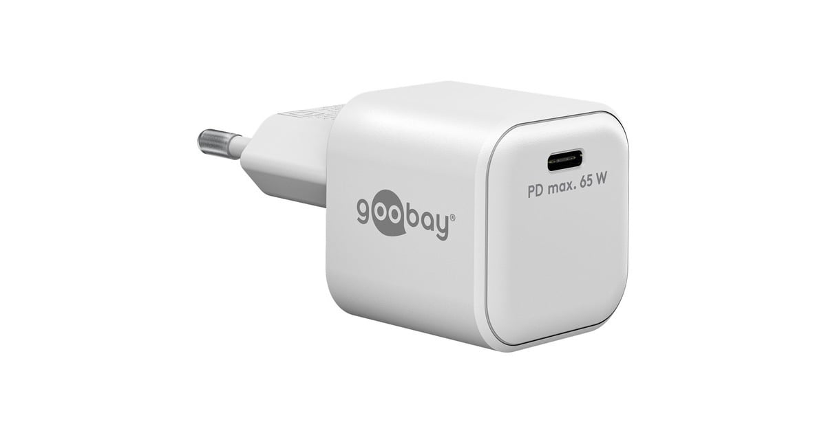 goobayUSB-C PD GaN snellader Nano (65 W)   (Wit, 1x USB-C, Power Delivery 3.0)