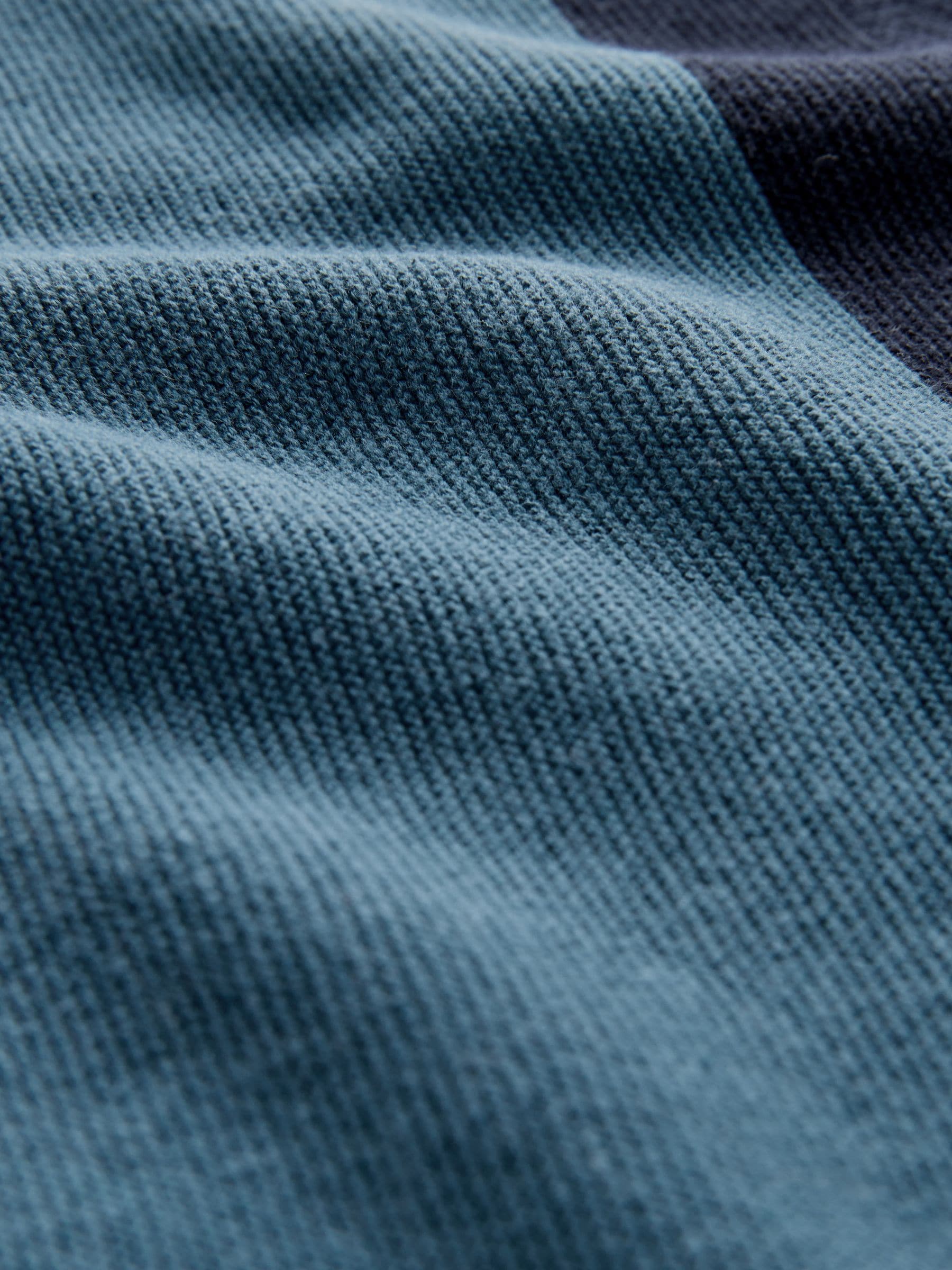 Donkerblauw - Regular fit trui met kleurblokken en strepen, ronde hals