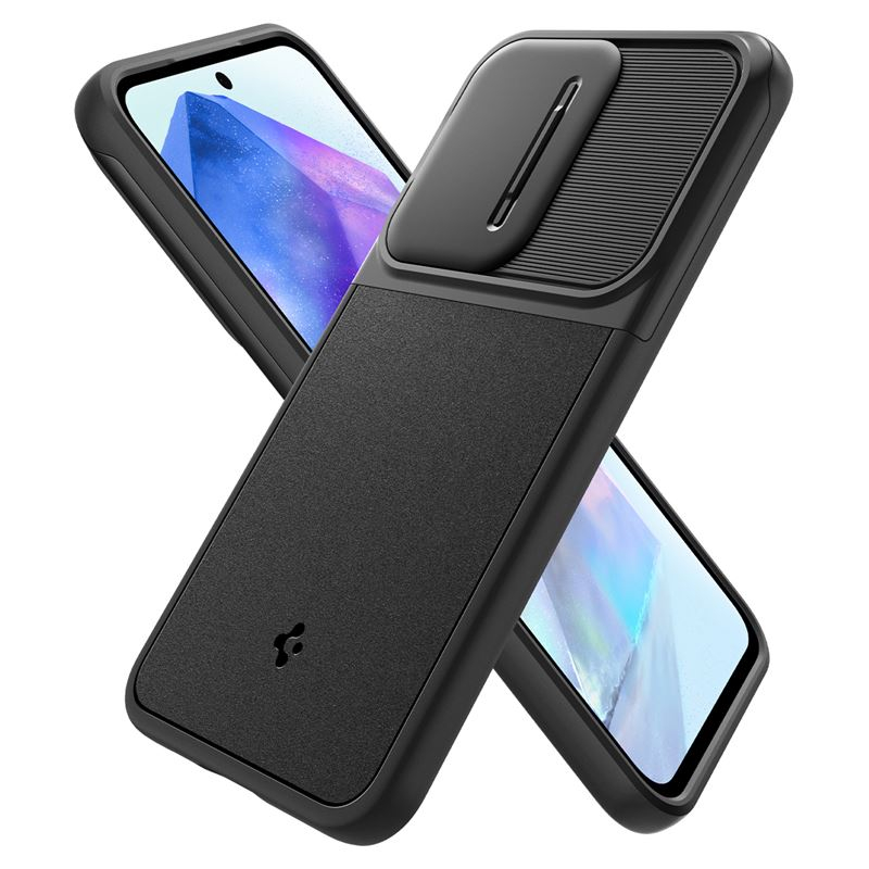 Samsung Galaxy A55 Optik Armor Hybrid Case Hülle mit Cam-Slider (ACS07535) - Schwarz