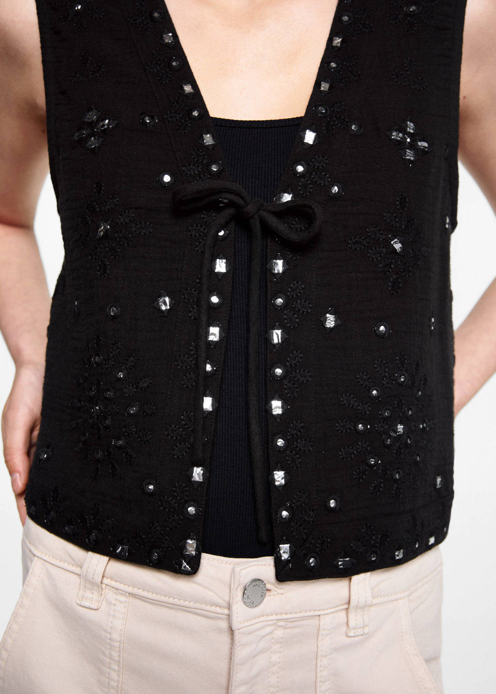 MANGO TEEN gilet zwart