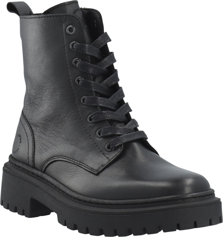 Cashott CASLEA Lace Boot Leather Black