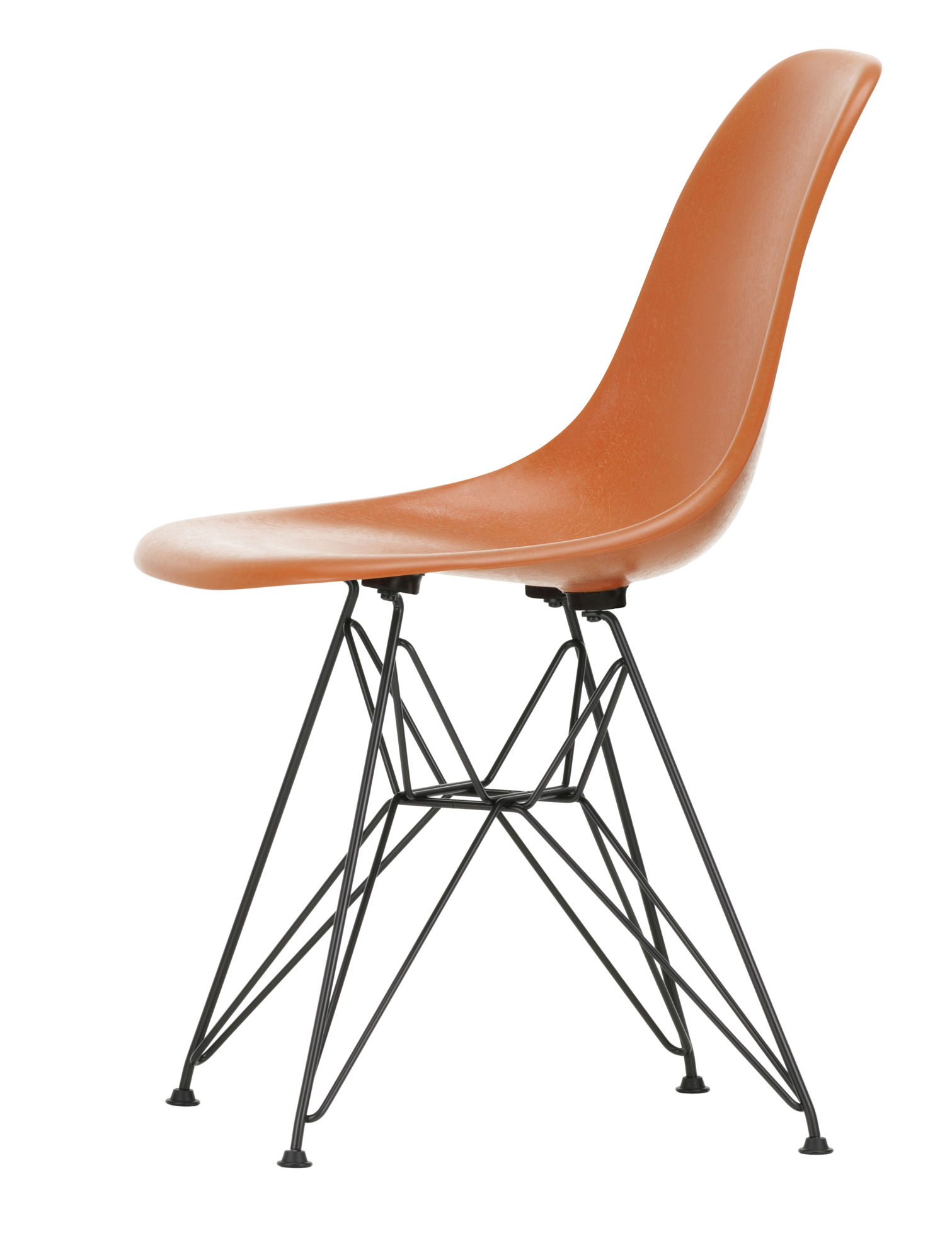 Eetkamerstoel DSR Fiber basic dark onderstel red orange