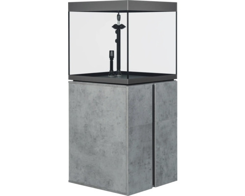 Aquariumcombinatie Fluval Siena 166 met LED-verlichting, verwarming, buitenfilter en kast, 166 l, beton, 55 x 55 x 128 cm
