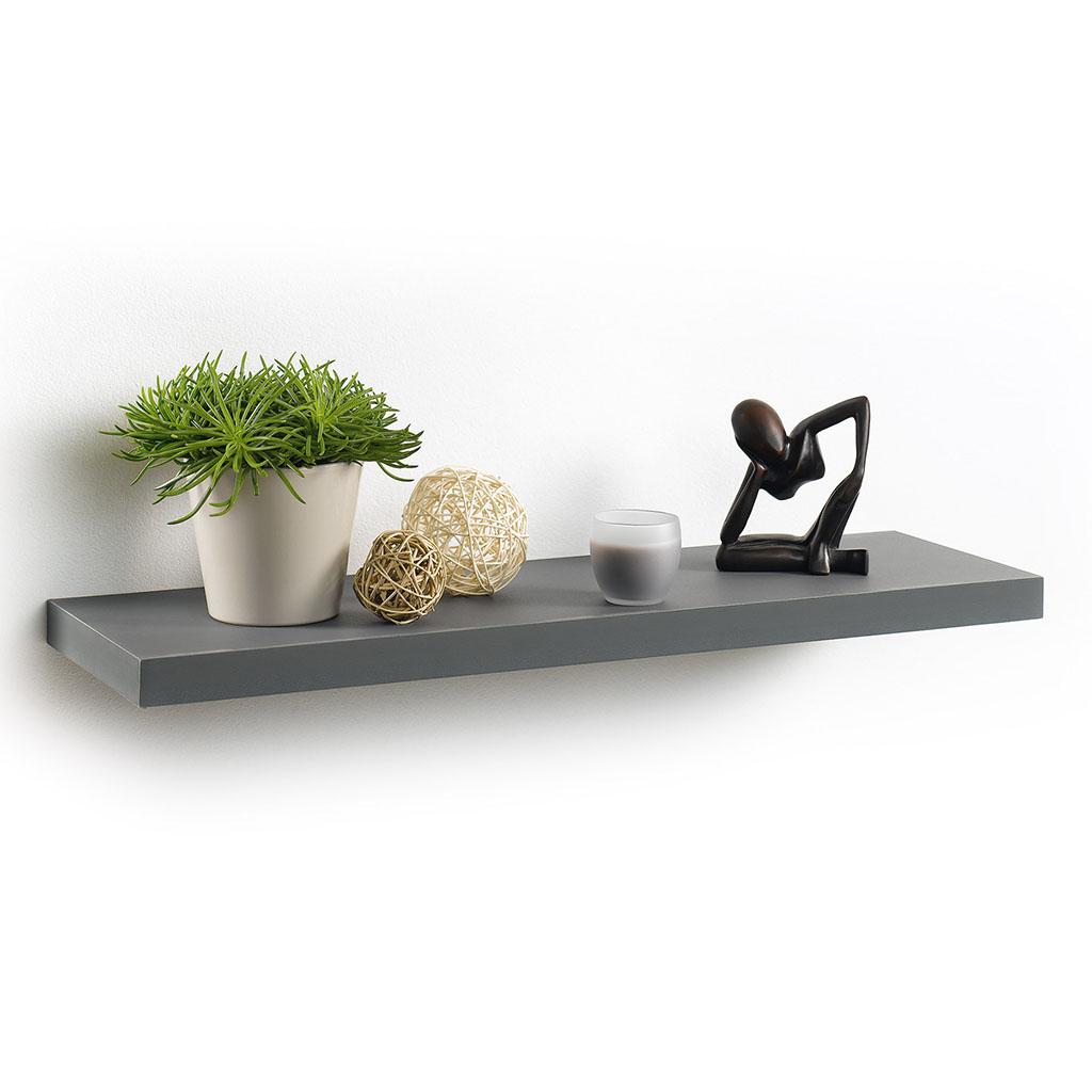Étagère murale flottante grise 75x23cm