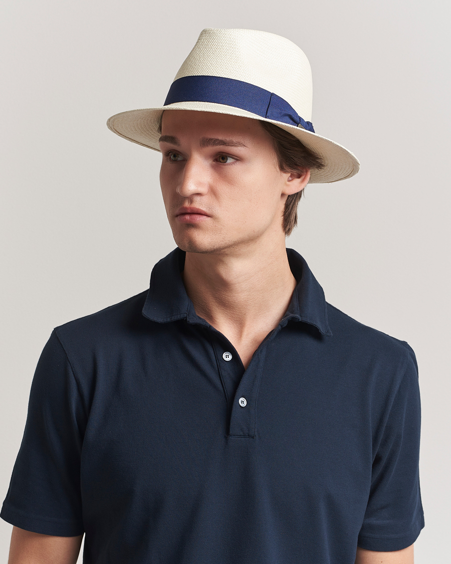 Wigéns Panama Hat White/Navy