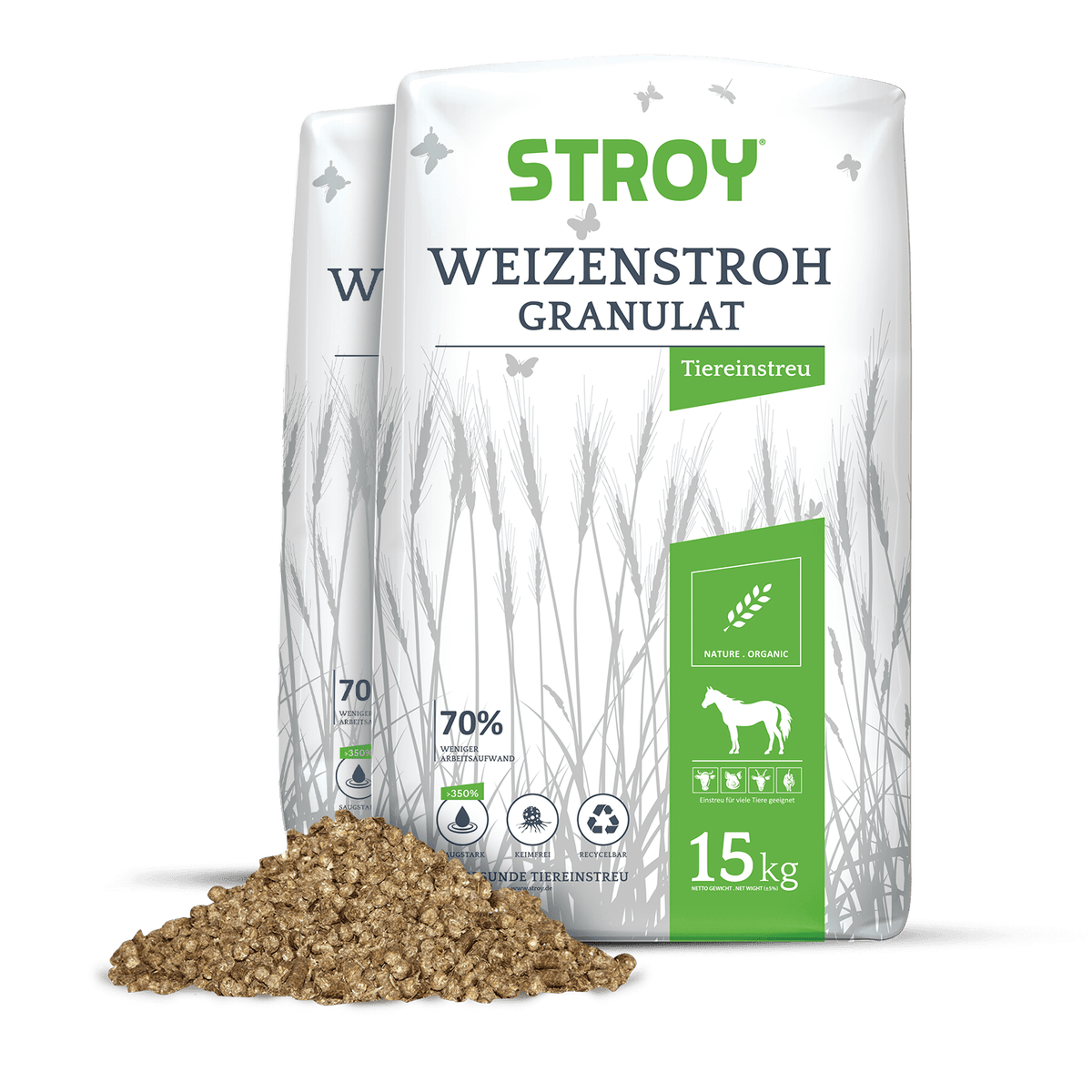 STROY Strokorrels Bedding 15kg x 2 Zakken 30kg Beddingkorrels