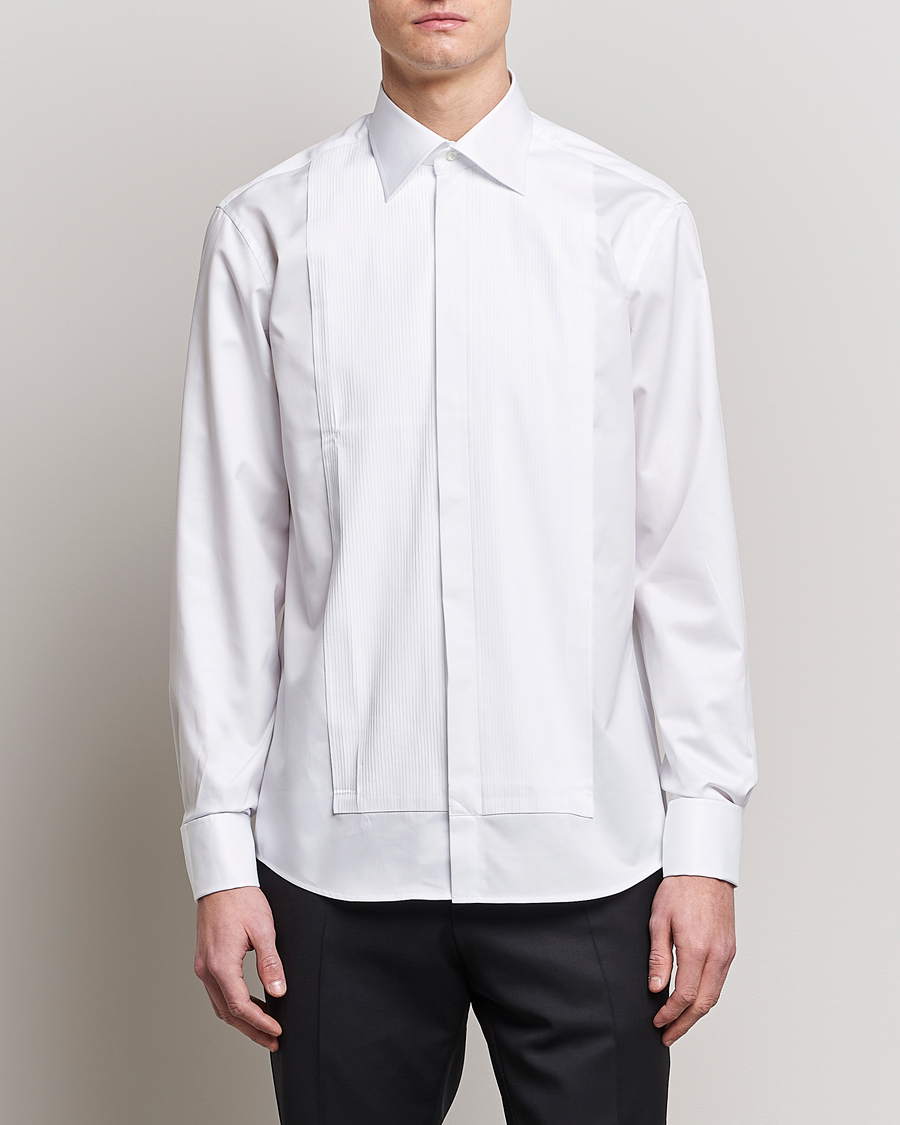 Stenströms Fitted Body Smoking Shirt White