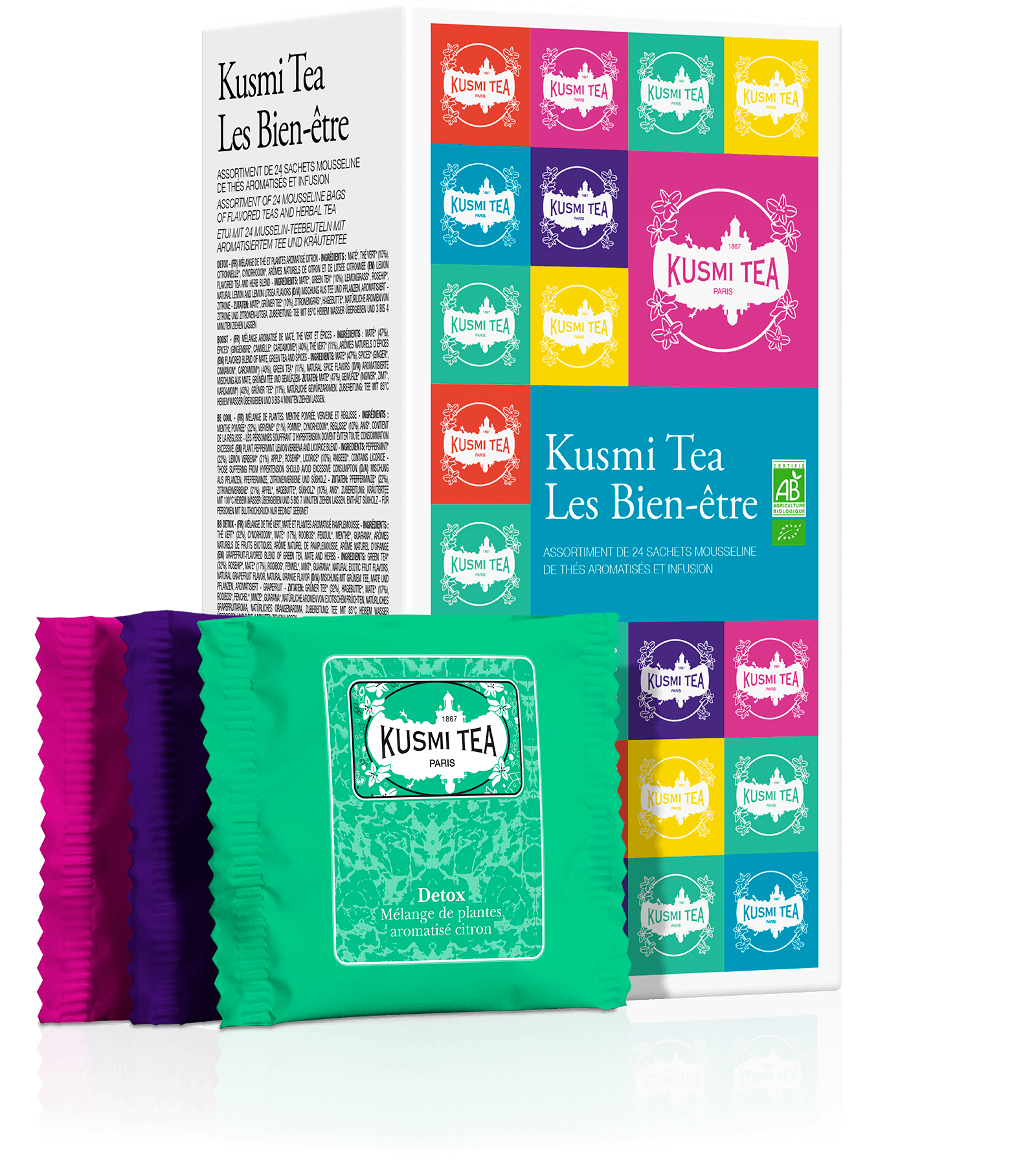 Coffret Les Bien-être bio-Thé vert, maté, thé noir