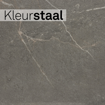 Kleurstaal Lundia click PVC Stoer Arne rechte stroken donkergrijs steenlook