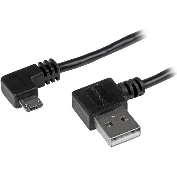 StarTech.com Câble USB A vers Micro B de 2 m avec connecteurs coudés à angle droit - M/M - Noir