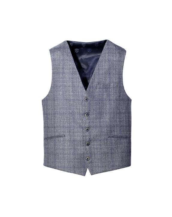 GILET PRINCE DE GALLES BLEU