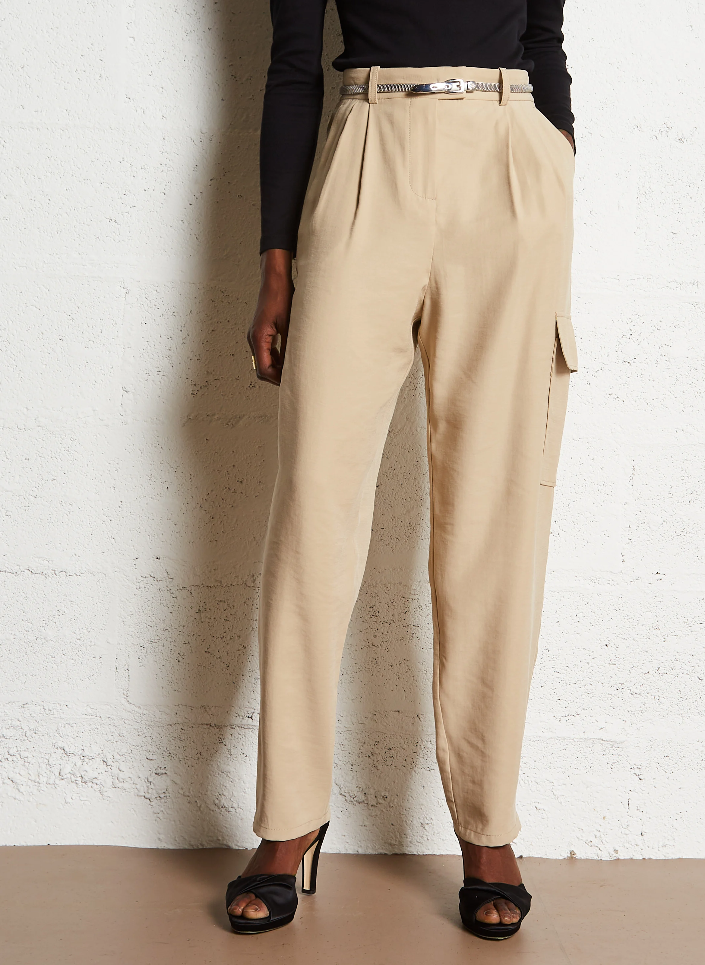 LOIK - Pantalon cargo | Beige