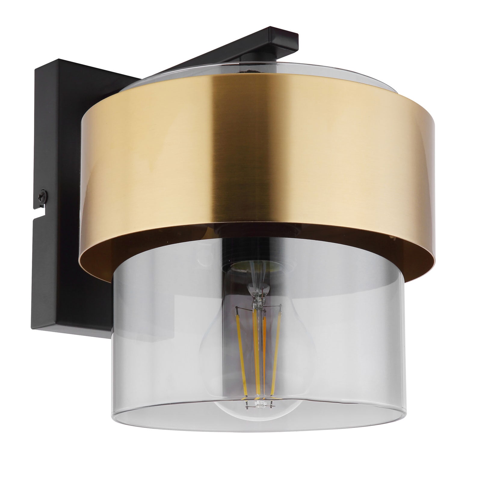 MILLEY Wandlampe goldfarben, schwarz 155,H/T: 21,5 x 18 cm, Glas, Metall