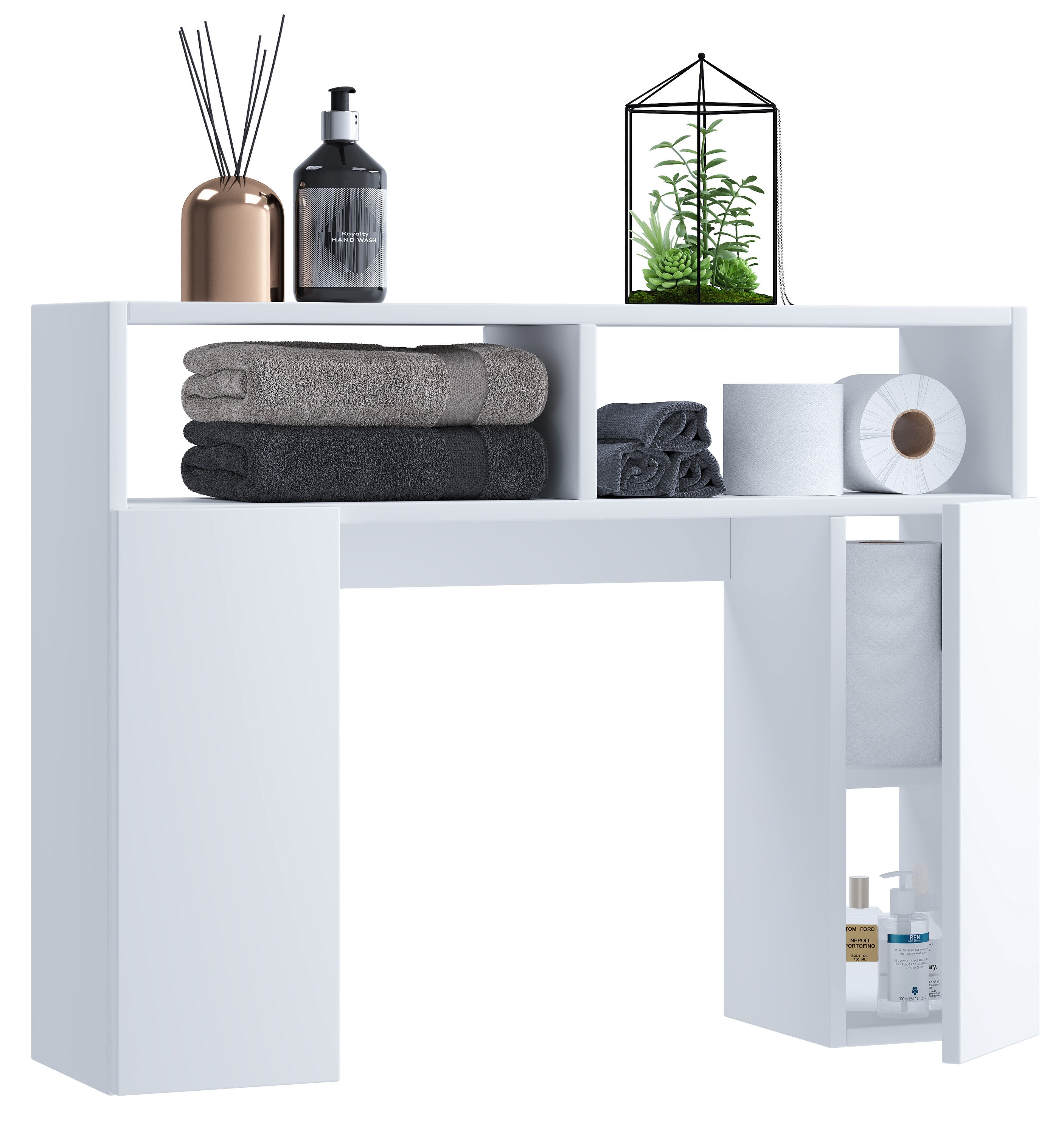 VCM Holz Wandregal Hängeregal Überbau WC Toilette Badmöbel Waschmaschine Schrank Regal Tinoli S